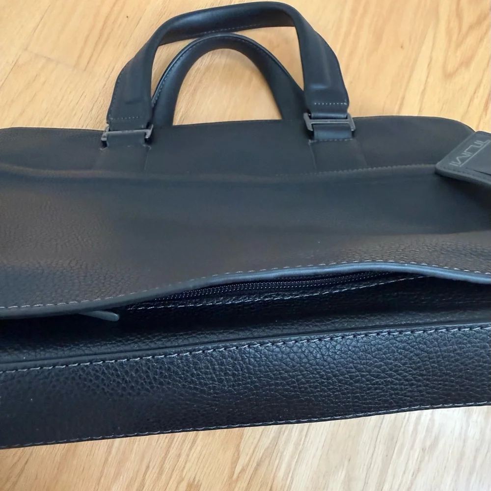 TUMI Black Leather Briefcase